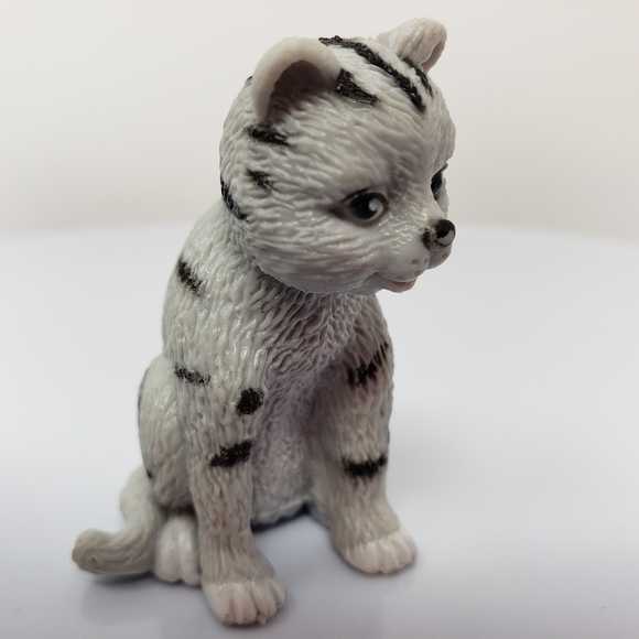 Kitty Kitten Cat Gray with Black Stripes Toy Figure - Picture 2 of 16